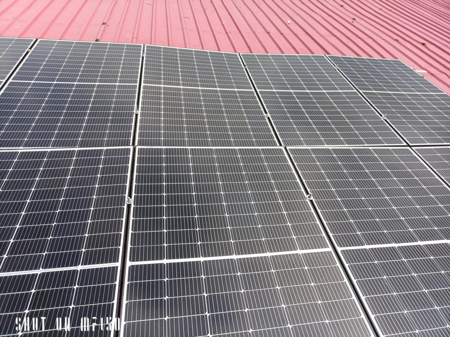 Close view of photovoltaic modules